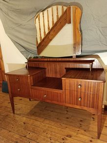 Mid Century Vintage dressing table with original shaped mirror