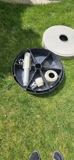 Garden umbrella with base