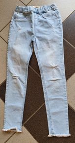 As New - Age 10 Years - A Lovely Pair of Faded Denim Jeggings - Excellent Condition  - Read Carefully