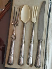 French antique sterling silver cutlery set