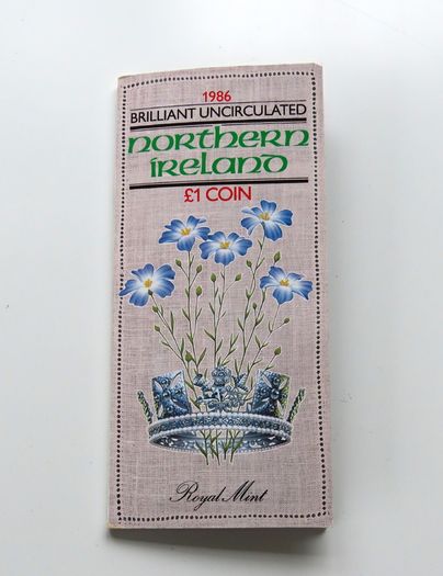 N Irish Coin Royal Mint 1986 Northern Ireland Brilliant Uncirculated BUNC 1 Pound Flax