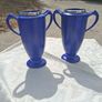 2 X George Clews Art Deco Chamelon ware With Sterling Silver Rims Image 4