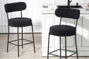 2-pack retro design bar stools, incl. footrest, height-adjustable, gas lift, Gray + Black