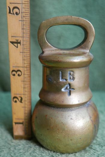 Antique Brass heavy 4 LB, Shop Counter Or Kitchen Weight