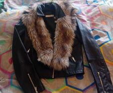 ladies leatherette black jacket. Size 12. River Island