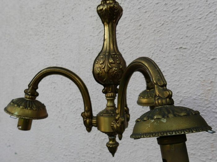 Vintage Solid Bronze Colonial Williamsburg Style Chandeliers, set of 2