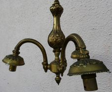 Vintage Solid Bronze Colonial Williamsburg Style Chandeliers, set of 2