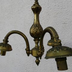 Vintage Solid Bronze Colonial Williamsburg Style Chandeliers, set of 2