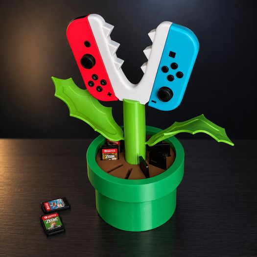 Piranha Plant JoyCon Grip | Cartridge Holder