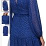 BNWT - Whistles Blue Warped Star Print Dobby Dress UK 14 Image 3