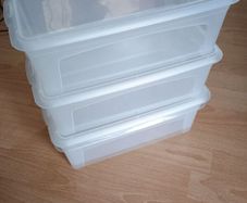 Plastic storage 10 boxes stackable