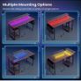 Gaming Desk with LED Lights & Power Outlets, Reversible Image 2