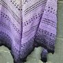 Handmade crochet triangle shawl wrap. Violet lila black ombre lacy shawl Image 2