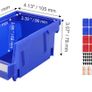 Plastic Storage Bin (5-Inch x 4-Inch x 3-Inch),Hanging Stackable Storage Organizer Bin, Blue/Red, 24-Pack Image 7