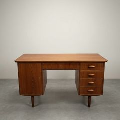 Danish Mid-Century Modern Teak Desk with Unique Top
