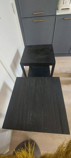 2x Black Side Tables / Bedside Lockers