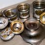Heavy solid brass enamelled kitchen set Image 2