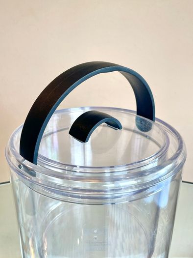 Vintage 80's Bodum Designer Double Wall Ice Bucket, Danish, Acrylic, "Shiro"