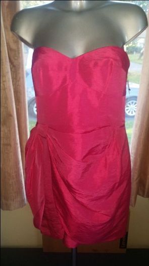 BNWT Dusk by Sheila Yen hot pink strapless mini dress size UK8 EUR36 Postage included