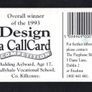 1994 Ireland 10 unit The first Design a Callcard competition winning design for the year 1993 by Ashling Aylward (Gemplus GEM1) Call Card Used. Telecom Eireann card number 1058 Image 2