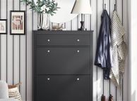 main image for ad Shoe Cabinet with Drawers Tall Shoe Storage Cupboard, Black or Grey
