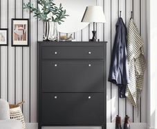 Shoe Cabinet with Drawers Tall Shoe Storage Cupboard, Black or Grey