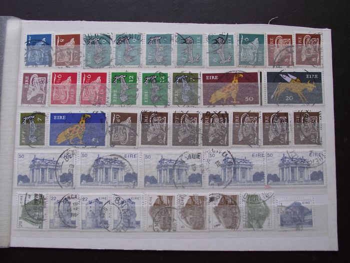 A small collection of postal cancellations on Irish stamps