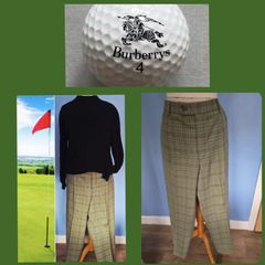 Burberry golf trousers, khaki green, authentic, professionally cleaned, D18 post 8e