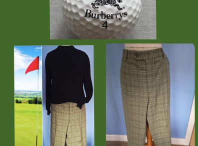 Burberry golf trousers, khaki green, authentic, professionally cleaned, D18 post 8e