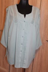 Julietta aquamarine green embroidered blouse size UK20/22 EU48/50 Perfect condition Postage included