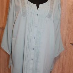 Julietta aquamarine green embroidered blouse size UK20/22 EU48/50 Perfect condition Postage included