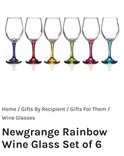 Newgrange Rainbow Wine Glass Set of 6