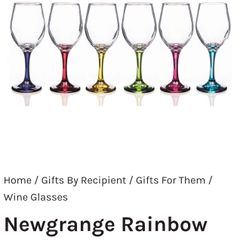 Newgrange Rainbow Wine Glass Set of 6