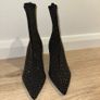 Stunning rhinestone black sock heeled boots UK6/39 Image 5