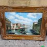 Large Vintage Hardboard Painting Image 6