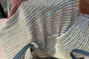 Gorgeous Hand Crochet Throw with large Pocket ( never used)