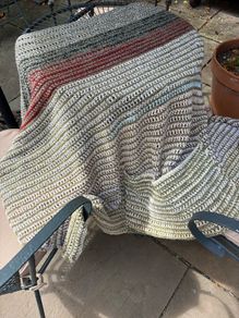 Gorgeous Hand Crochet Throw with large Pocket ( never used)