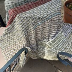 Gorgeous Hand Crochet Throw with large Pocket ( never used)
