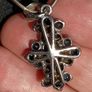 Daisy flower head Gem set Sterling Silver Cross and Chain Set Image 4