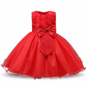 New Girls 3D Effect Flower Sleeveless Formal Party Dress Wedding Bridesmaid Sz 4-5yr