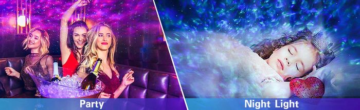 Bluetooth speaker with LED Projection Lamp Galaxy Star Projector Night Light Lamp Ocean Starry Nebula/ Laser Star/ Moon Projection, USB Charging, for Wedding, Party, Kids Room, Birthday