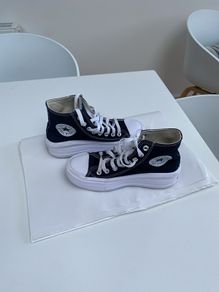 Black converse high top platform trainers