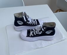 Black converse high top platform trainers