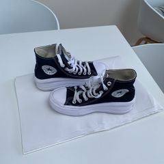 Black converse high top platform trainers