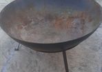 Large Iron Fire Pit with stands