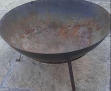 Large Iron Fire Pit with stands