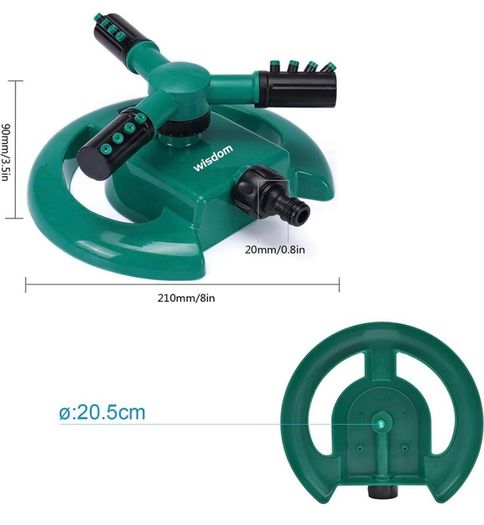 Garden Sprinkler Automatic Lawn Water Sprinkler 360 Degree 3 Arm Rotating Sprinkler System for Watering Your Lawn Plants Flowers Veggies and More (FREE POSTAGE)