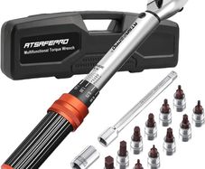 Bicycle Torque Wrench Set 5-25 Nm, 1/4 Inch Drive Click Torque Wrench Set with Dual Direction Adjustable 72 Tooth for Bike and Motorcycle Maintenance