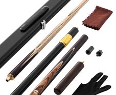 Pool Cue, 1447.8mm Jointed Snooker Cue, Snooker Cues Stick with Extension Rod & 9.5mm Leather Tip, 538g Pools Stick