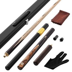 Pool Cue, 1447.8mm Jointed Snooker Cue, Snooker Cues Stick with Extension Rod & 9.5mm Leather Tip, 538g Pools Stick